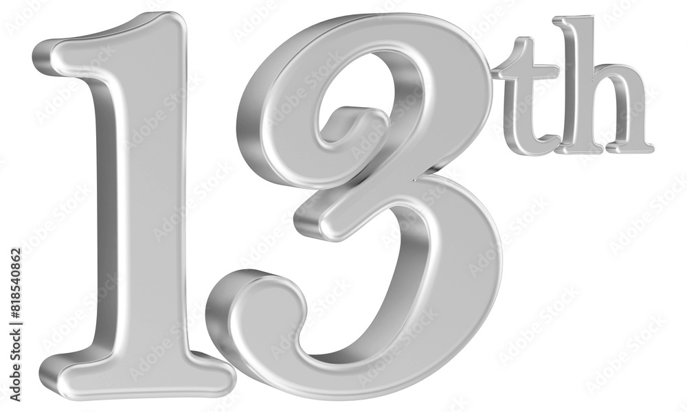13th anniversary number silver 3d 13th anniversary number silver 3d