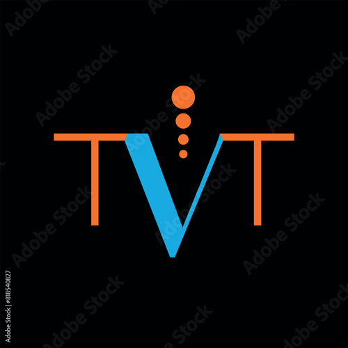 Simple TVT Logo Icon Design, Creative TV t v t Logo Letter Vector Image Design For Clothing Brand or Business photo