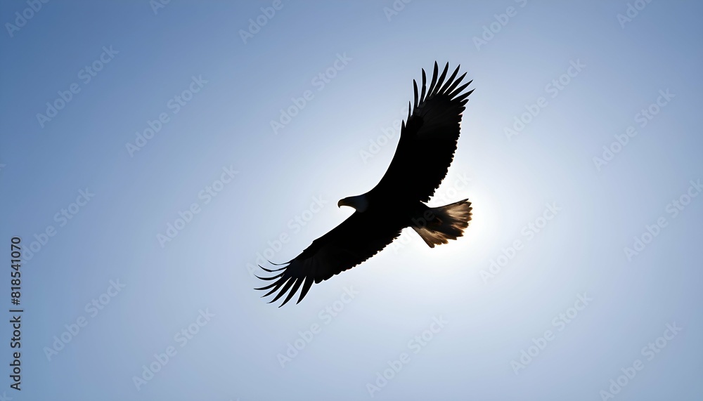 A simple silhouette of a soaring eagle upscaled_2