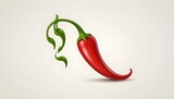 A chili pepper icon with red fruit and green stem upscaled_8