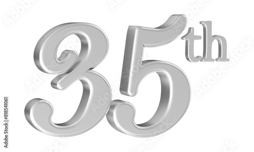 35th anniversary number silver 3d