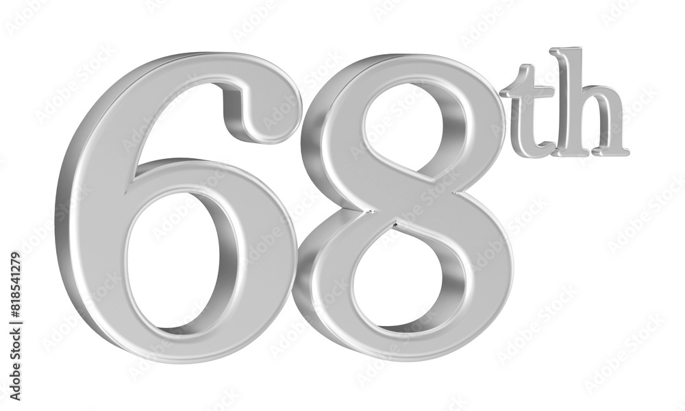 68th anniversary number silver 3d 68th anniversary number silver 3d