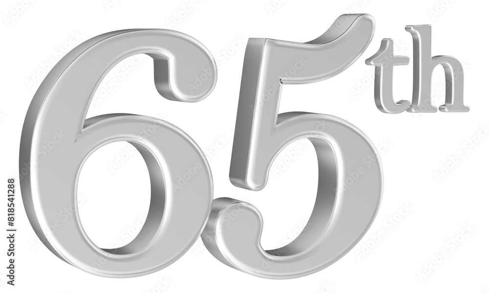 65th anniversary number silver 3d 65th anniversary number silver 3d