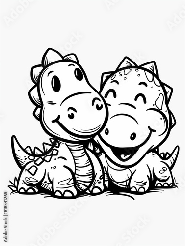 Dinosaur Fun Coloring Pages, fun activity, cute