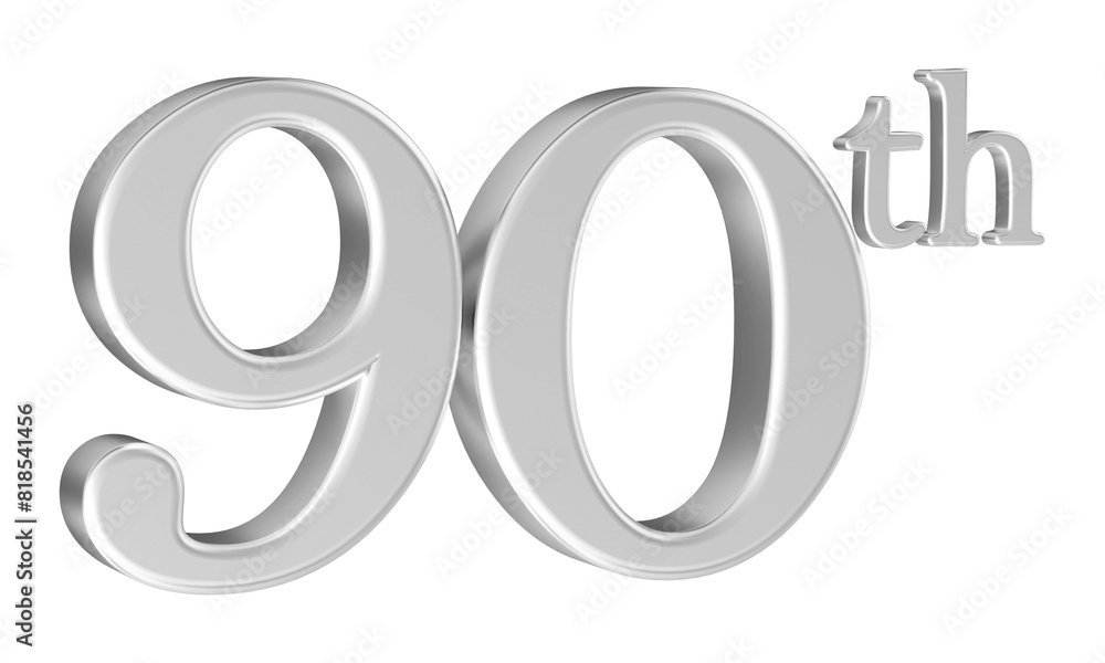 90th anniversary number silver 3d 90th anniversary number silver 3d