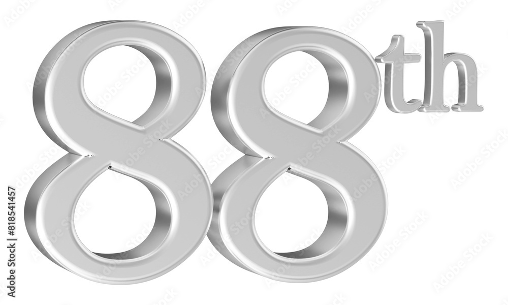 88th anniversary number silver 3d 88th anniversary number silver 3d