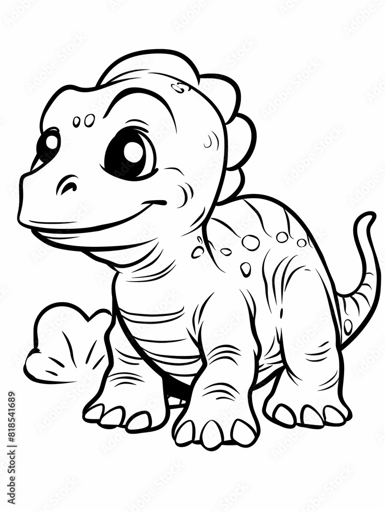 Fototapeta premium Dinosaur Fun Coloring Pages, fun activity, cute