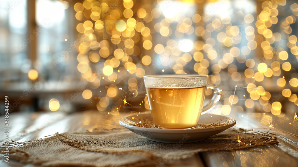 The bustling energy of a coffee shop or cafe restaurant with abstract bokeh light background The bustling energy of a coffee shop or cafe restaurant with abstract bokeh light background