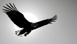 A simple silhouette of a soaring eagle upscaled_3