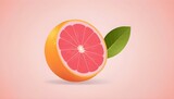 A grapefruit icon with pink flesh and yellow skin upscaled_5
