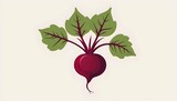 A beet icon with red root and green leaves upscaled_3
