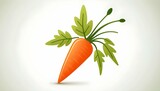 A carrot icon with orange root and green leaves upscaled_3