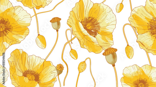 Botanical seamless pattern with gorgeous blooming wil