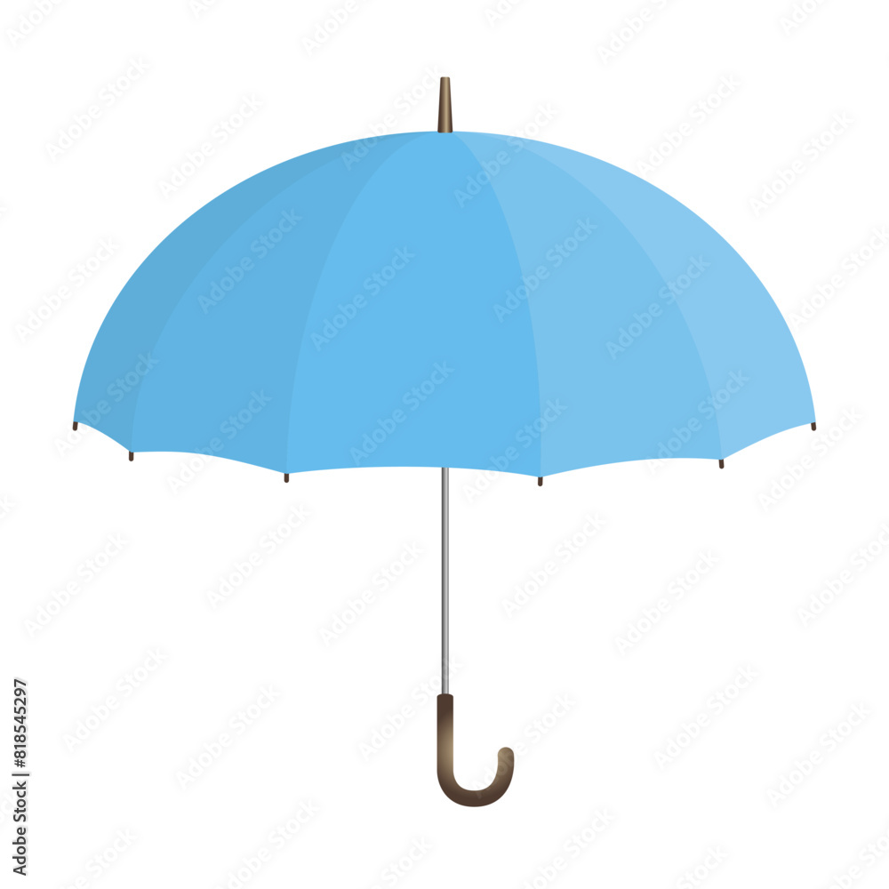 水色の傘のイラスト（ベクター）