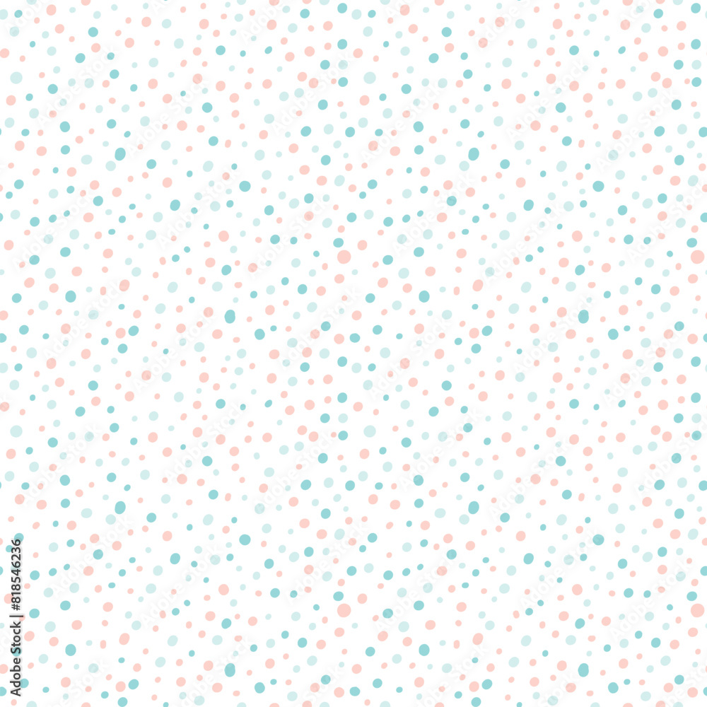 Polka dot shapes tender seamless pattern. Pink and blue delicate dotted pattern. Design in pastel colors for paper, cover, fabric, interior decor, textile Polka dot shapes tender seamless pattern. Pink and blue delicate dotted pattern. Design in pastel colors for paper, cover, fabric, interior decor, textile
