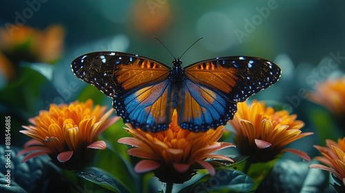 The grace and elegance of a beautiful butterfly in natural View 