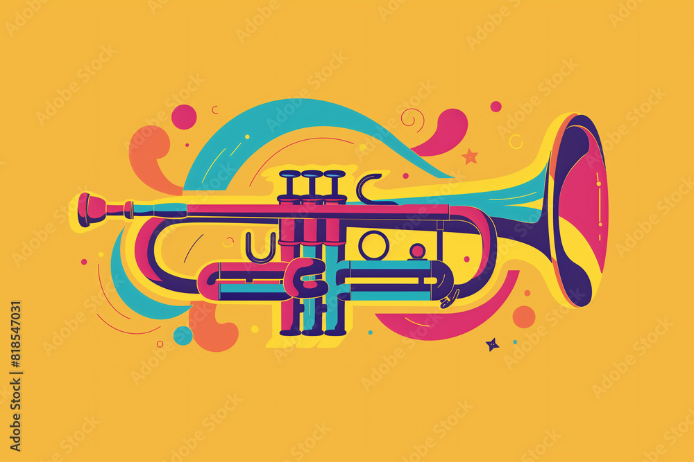 trumpet jazz illustration background digital art design trumpet jazz illustration background digital art design