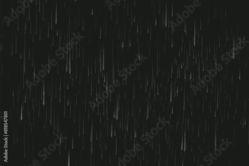 Rain on black. Vector rain texture. Abstract vector background