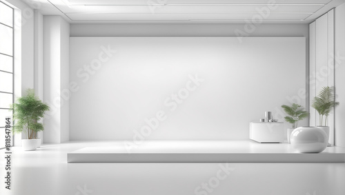  3D rendering of a bright  empty room