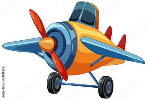Brightly colored vector illustration of a cartoon airplane