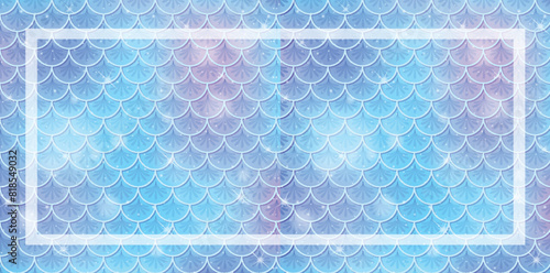 Vibrant fish scale pattern with blue hues