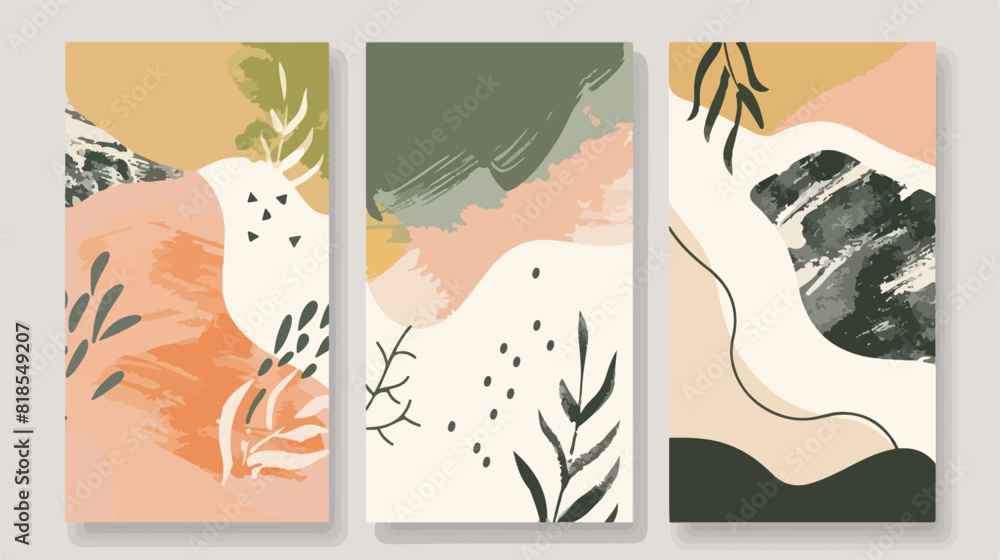 Card backgrounds with abstract geometric shapes doodl