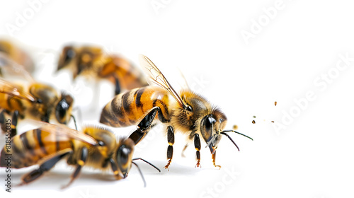 BEES ON WHITE BACKGROUND PNG photo
