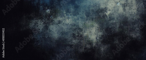 Glitter mist. Paint water splash. Magic spell. Blue teal aqua silver gray color gradient shiny smoke veil wave on black abstract art background with free space.