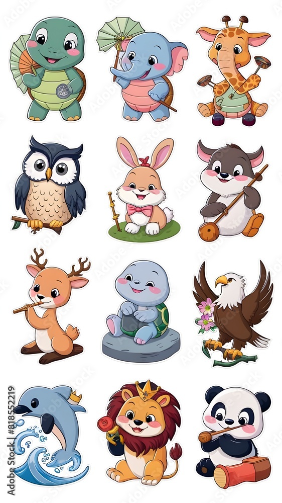 Naklejka premium set of cartoon animals