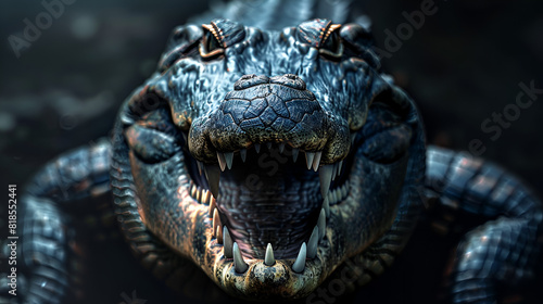 angry crocodile background wallpaper chasing prey, Aggressive Alligator, Generative AI  © Xpert