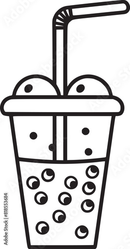 Milk drink cocktail icon outline vector. Soy food. Vegan product