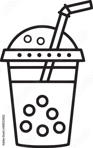 Milk drink cocktail icon outline vector. Soy food. Vegan product