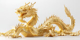 Golden dragon isolated on white background 