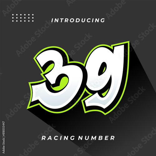 Premium Decal Racing Number Vector Template