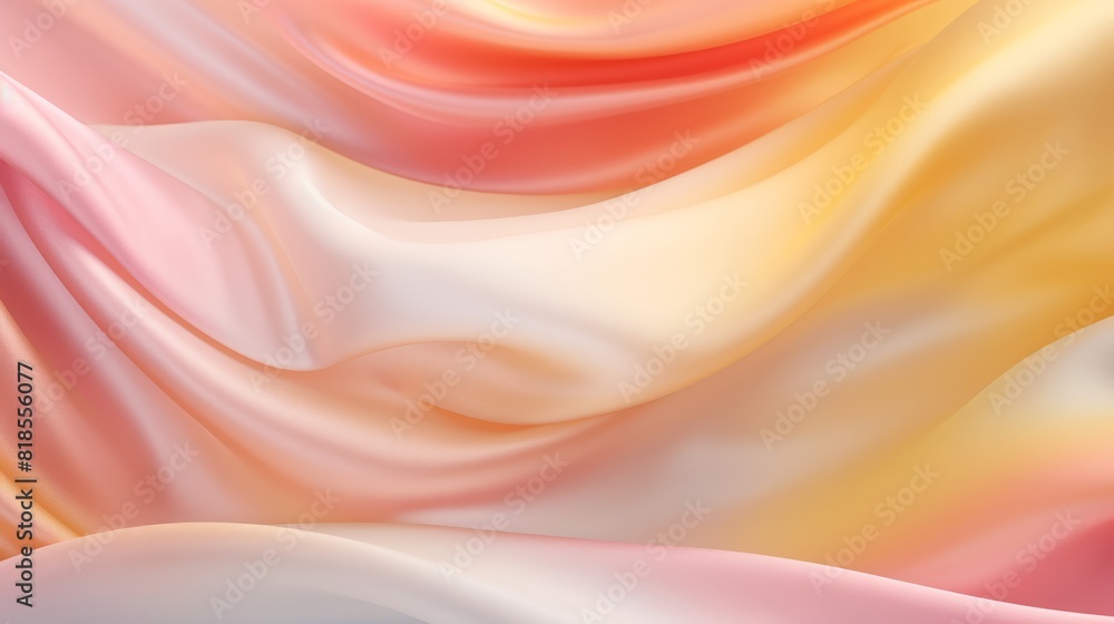 Fototapeta premium Tranquil spring horizon abstract pale blue and ivory sky with soft apricot clouds drifting gently