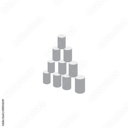 Cans on white background vector illustration. Malaysian traditional game