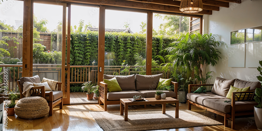 Fototapeta premium living room with tree in the background