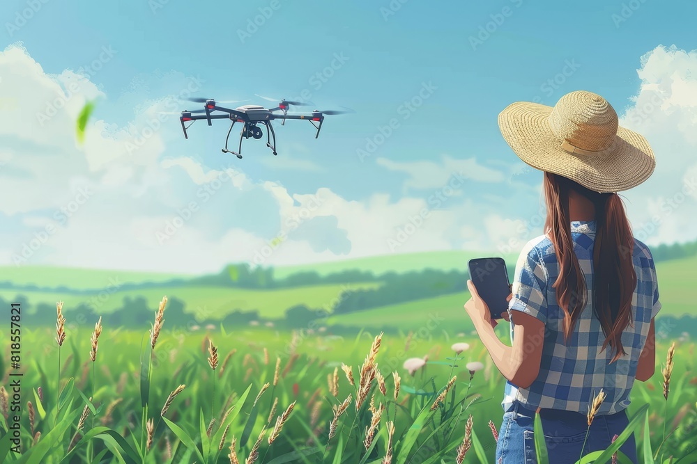 Smart drone irrigation spray for futuristic farm landscape, agricultural white isometric vector analysis for modern farming, soil digital transformation and water conservation Smart drone irrigation spray for futuristic farm landscape, agricultural white isometric vector analysis for modern farming, soil digital transformation and water conservation