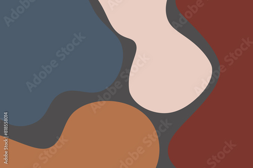Simple soft red orange pink and dawn irregular abstract color blocks