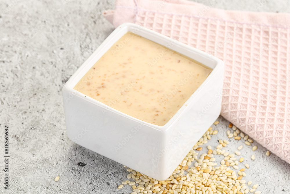 Sesame sauce in the bowl