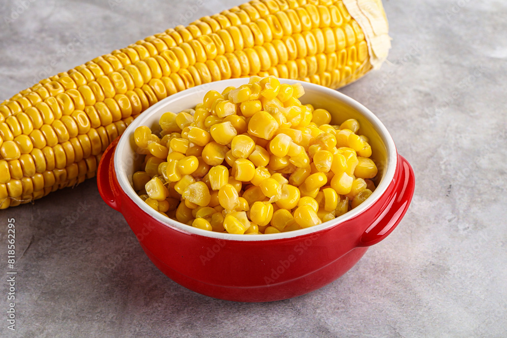 Marinated corn in the bowl Marinated corn in the bowl