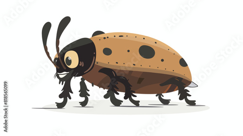 Cute snout beetle. Funny bug character true weevils. photo