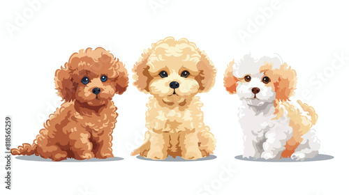 Cute Toy Poodles puppies friends. Fluffy little minia © Fareeha