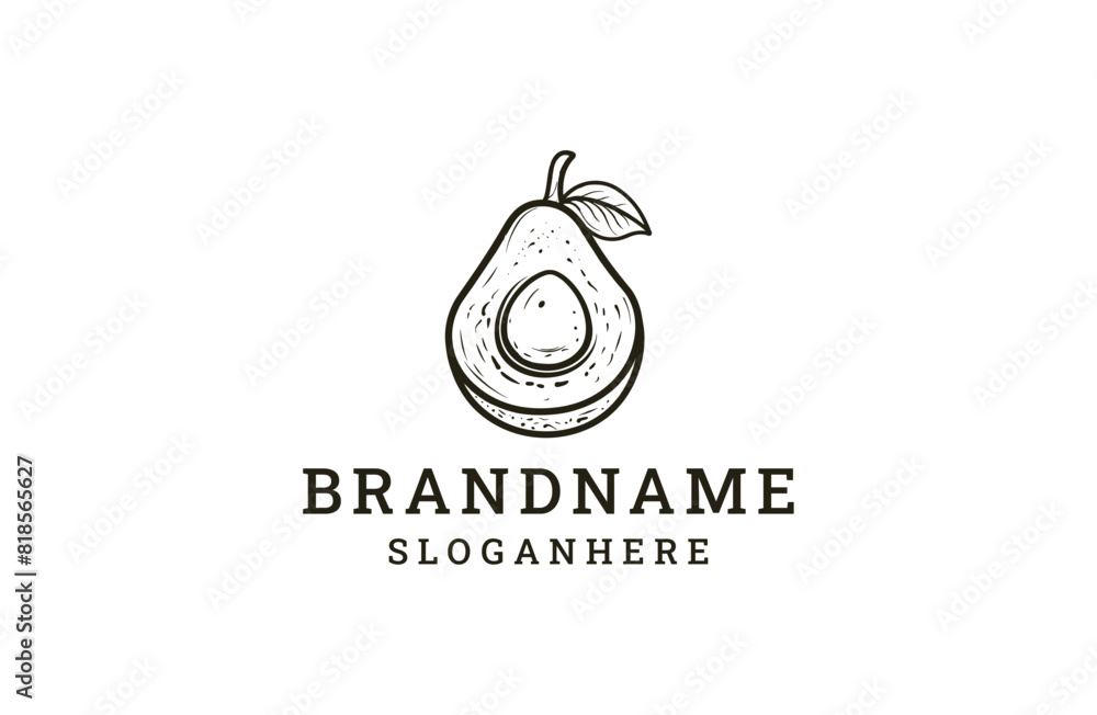 Avocado logo style icon design template flat vector Avocado logo style icon design template flat vector