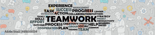 concept teamwork word cloud tags typography style vector illustration wall mural using motivational eps words 