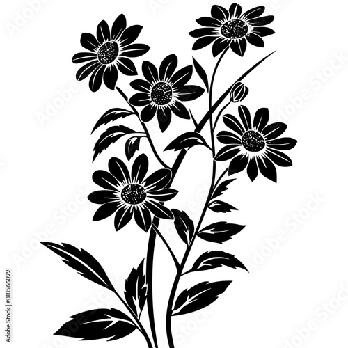 Daisy silhouette, daisy svg, daisy png, daisy illustration, Daisy, Silhouette flower, floral svg, herb svg, flower illustration, flower, floral, vector, nature, illustration, spring, design, pattern, 