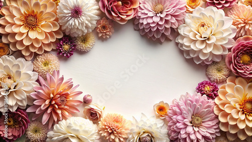 A close-up shot of intricate petals forming a floral border around a white background, ideal for text overlays.