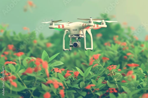 Drone technology for smart agriculture, aerial monitoring of soil health and vegetable plots, precision crop spraying, digital data collection, and efficient farm management