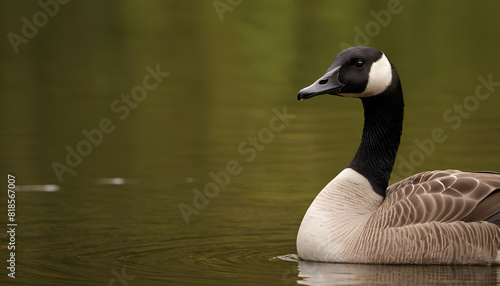 canadian goose swimming in the lake
