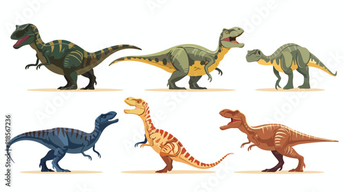 Dinosaurs Four . Ancient reptile animals of prehistor